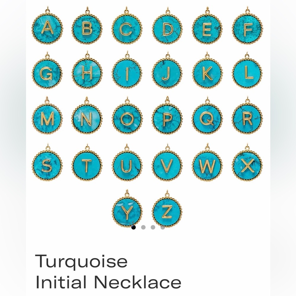 24k gold-plated Turquoise Initial Necklace